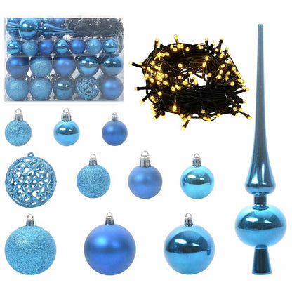 Set di Palle di Natale con 150 LED 61 pcs Blu Plastica