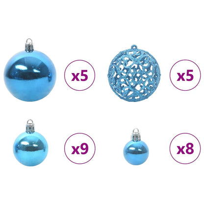 Set di Palle di Natale con 150 LED 61 pcs Blu Plastica