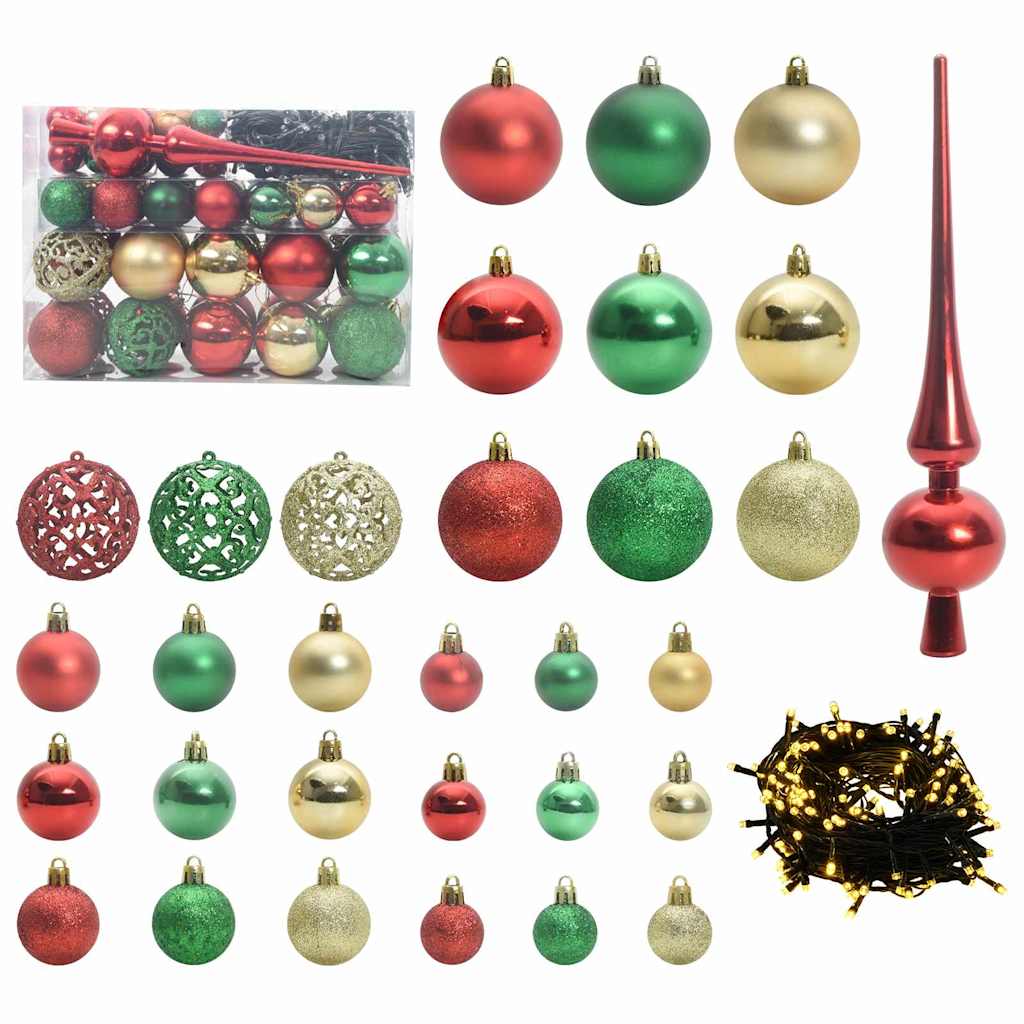 Set di Palle di Natale con 150 LED 61 pcs Multicolore Plastica