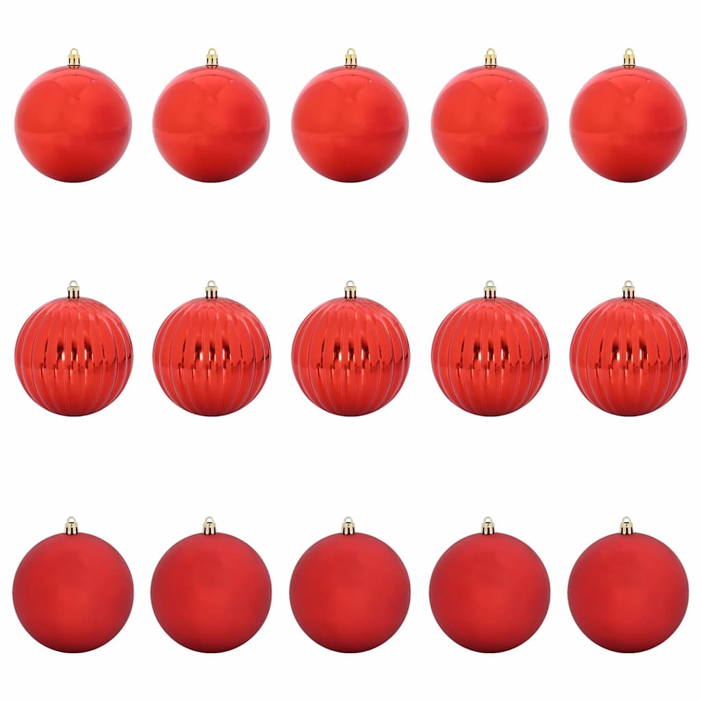 Set di Palline di Natale XL 15 pcs Rosso Plastica