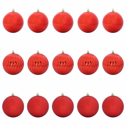 Set di Palline di Natale XL 15 pcs Rosso Plastica