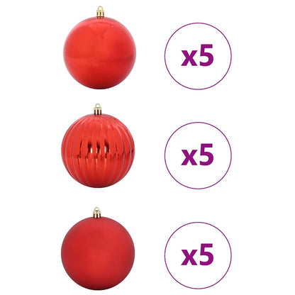 Set di Palline di Natale XL 15 pcs Rosso Plastica