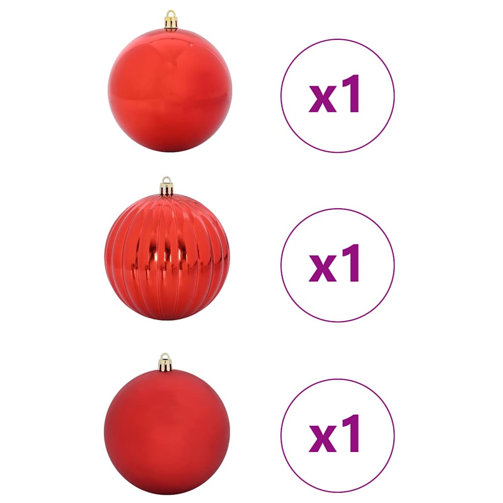 Set di palline di Natale XXL 3 pcs Rosso Plastica