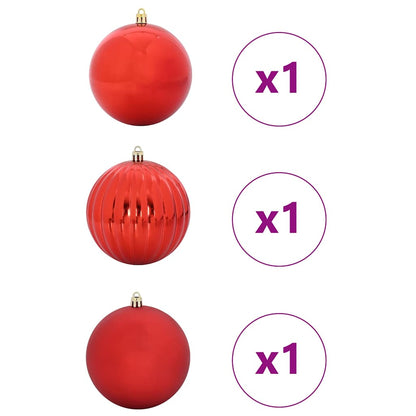 Set di palline di Natale XXL 3 pcs Rosso Plastica