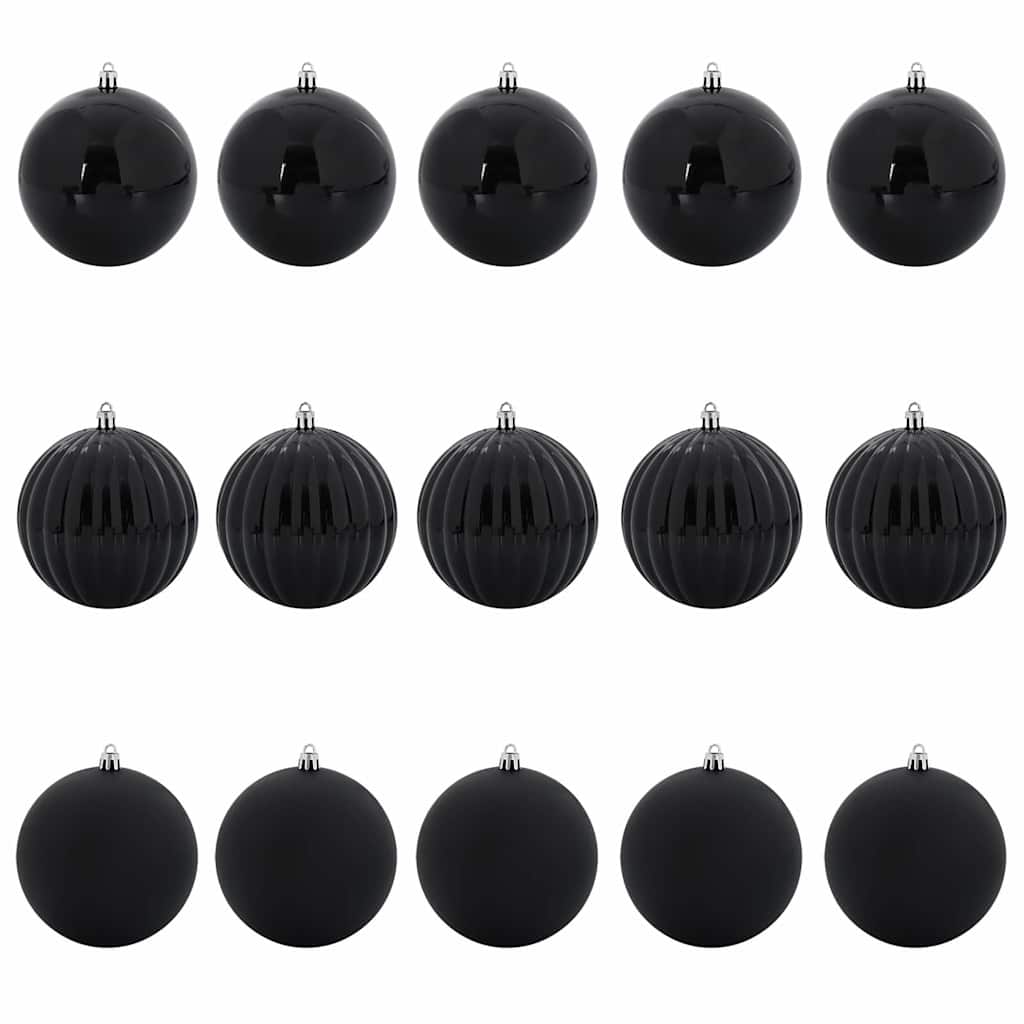 Set di palline di Natale XL 15 pcs Nero Plastica