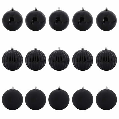 Set di palline di Natale XL 15 pcs Nero Plastica