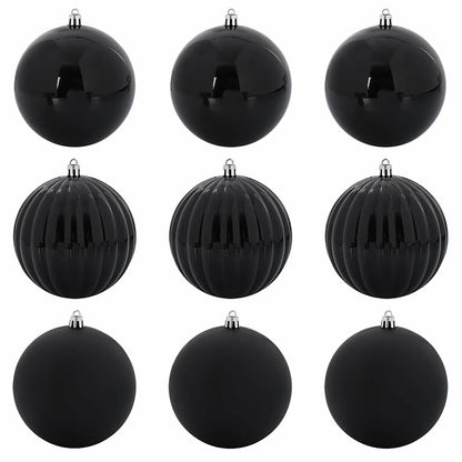 Set di Palline di Natale XL 9 pcs Nero Plastica