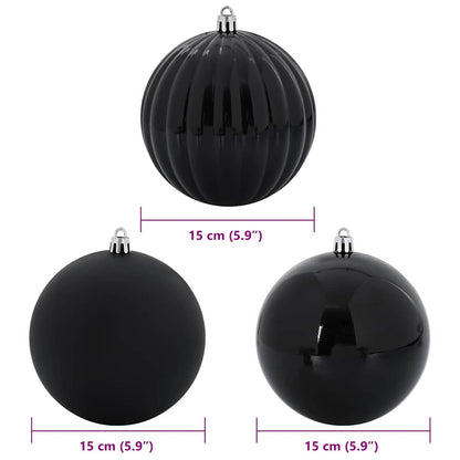Set di Palline di Natale XL 9 pcs Nero Plastica