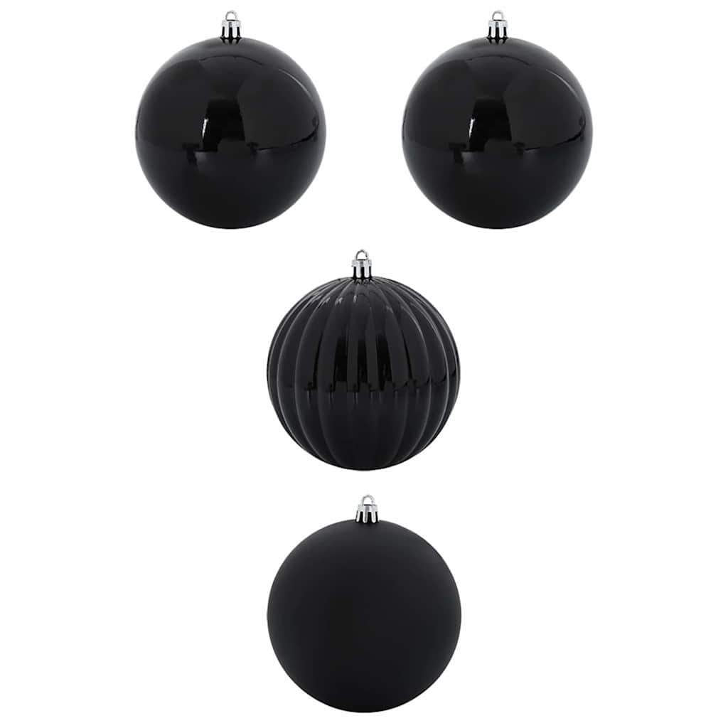 Set di palline di Natale XXL 4 pcs Nero Plastica