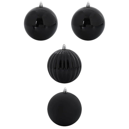 Set di palline di Natale XXL 4 pcs Nero Plastica