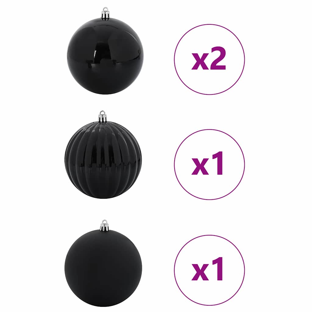 Set di palline di Natale XXL 4 pcs Nero Plastica
