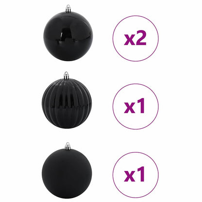 Set di palline di Natale XXL 4 pcs Nero Plastica