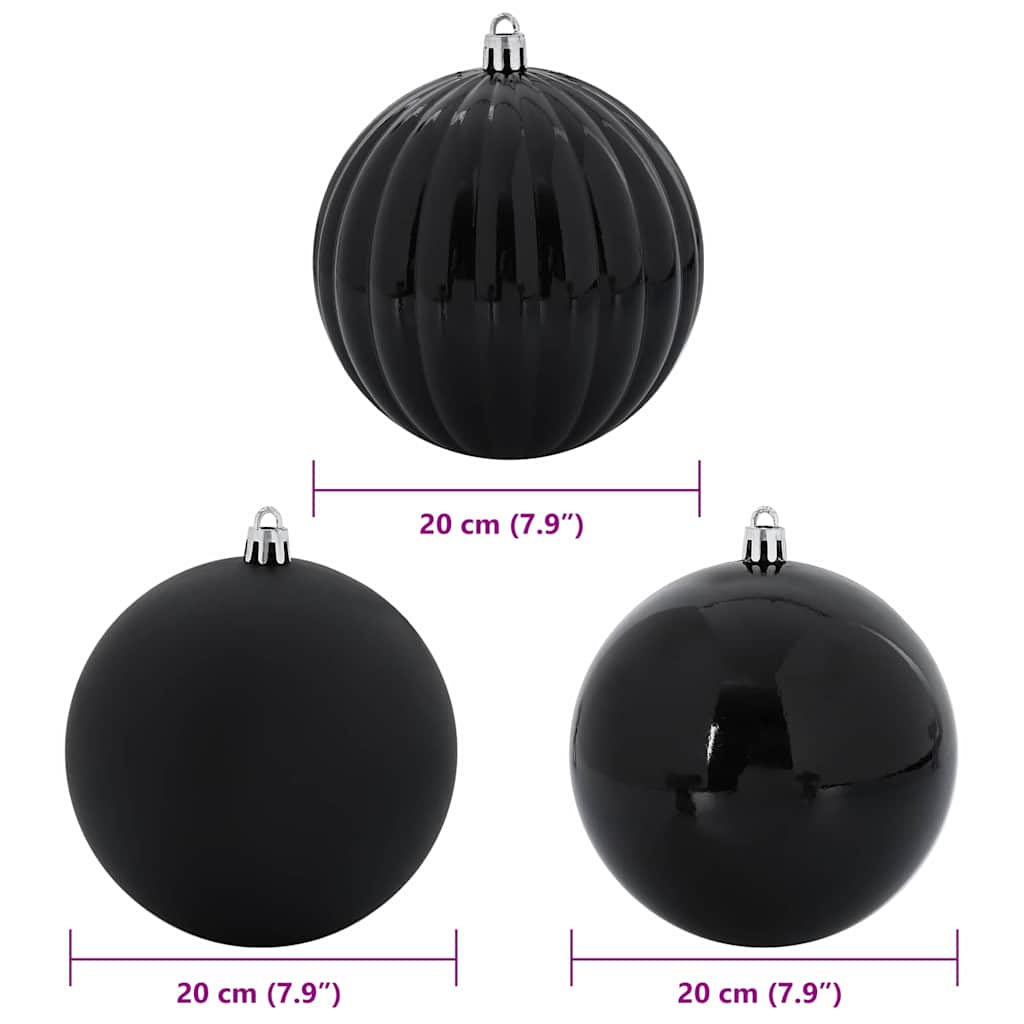 Set di palline di Natale XXL 4 pcs Nero Plastica