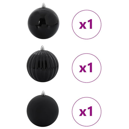 Set di Decorazioni Natalizie XXL 3 pcs Nero Plastica