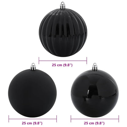 Set di Decorazioni Natalizie XXL 3 pcs Nero Plastica