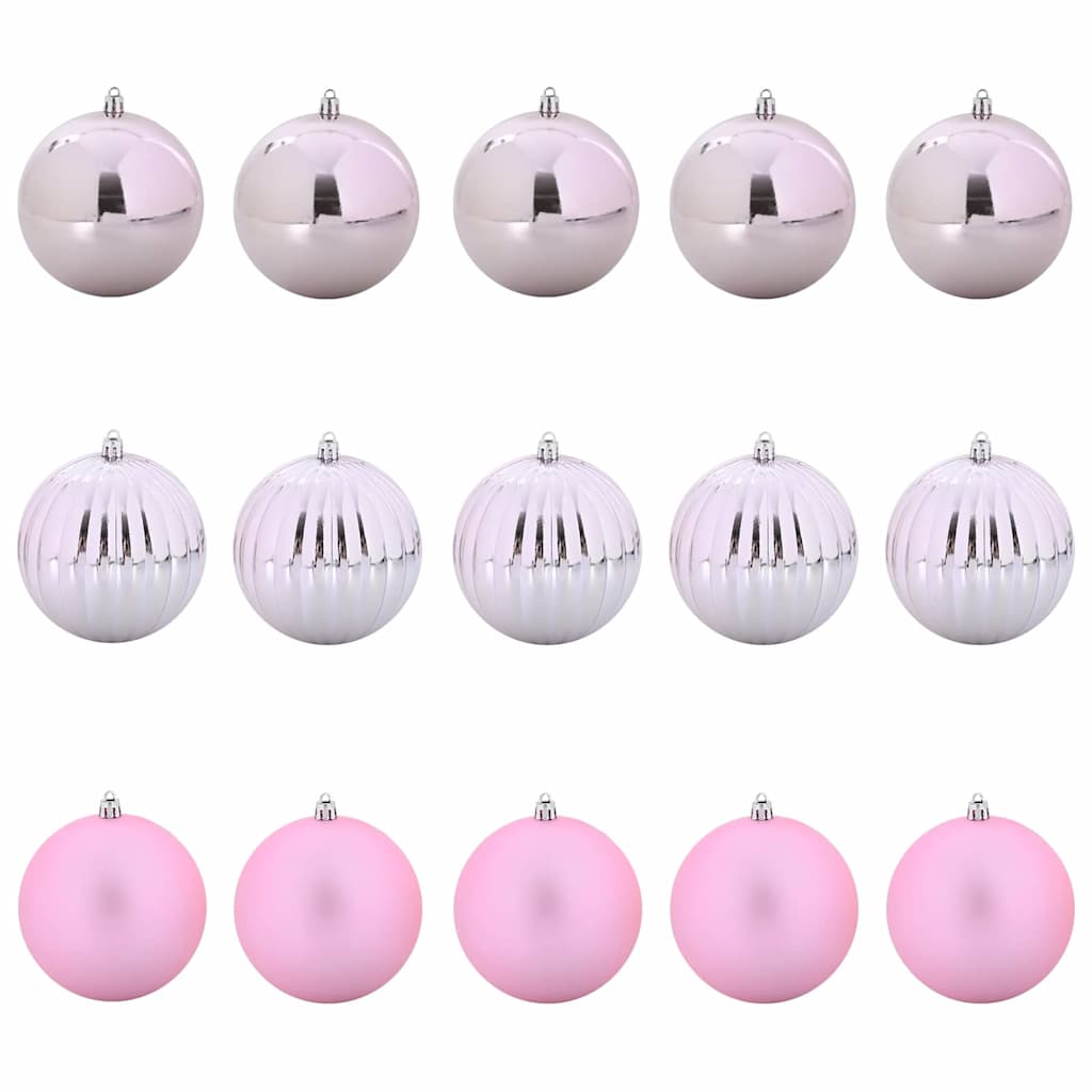 Set di Palline Natalizie XL 15 pcs Rosa Plastica
