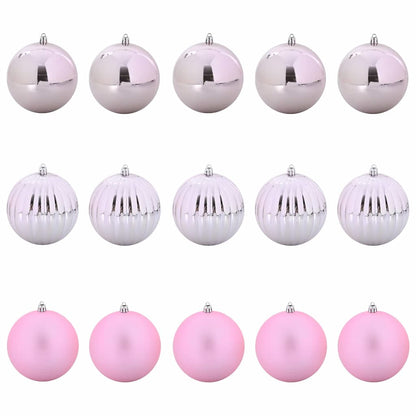 Set di Palline Natalizie XL 15 pcs Rosa Plastica