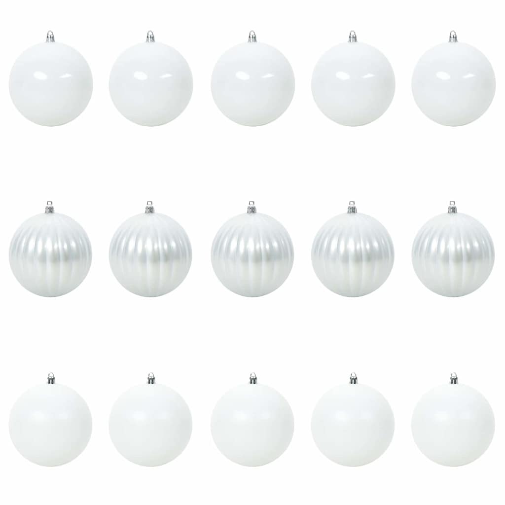 Set di palline di Natale XL 15 pcs Bianco Plastica