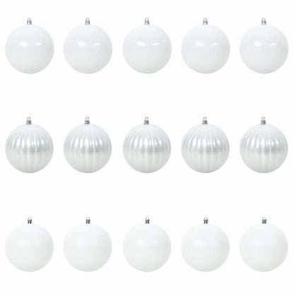 Set di palline di Natale XL 15 pcs Bianco Plastica