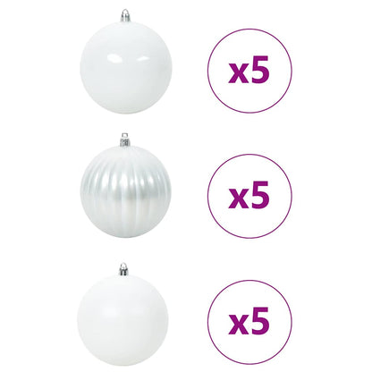 Set di palline di Natale XL 15 pcs Bianco Plastica