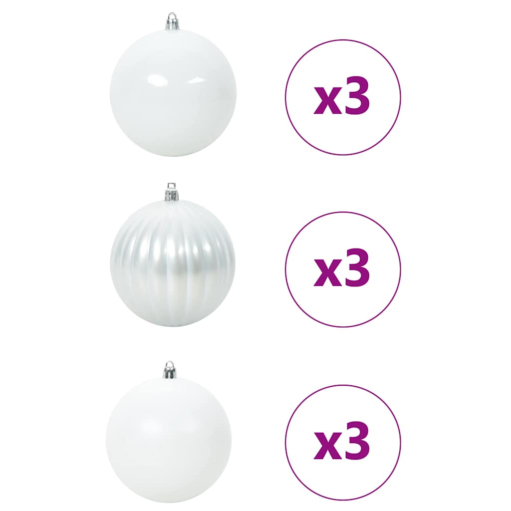 Set di palline di Natale XL 9 pcs Bianco Plastica