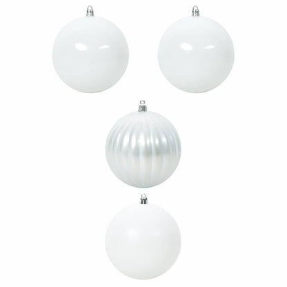 Set di Palline di Natale XXL 4 pcs Bianco Plastica