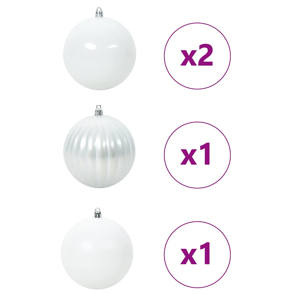 Set di Palline di Natale XXL 4 pcs Bianco Plastica
