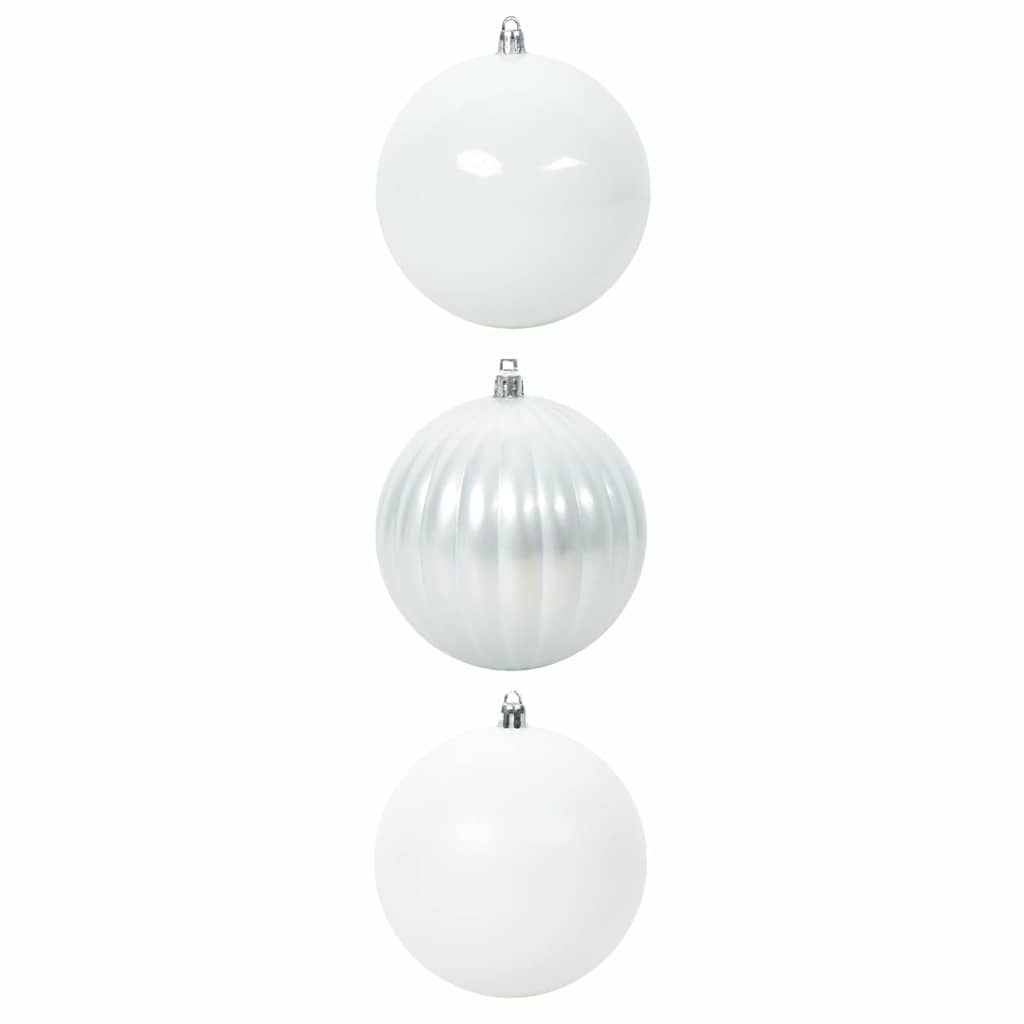 Set di palline di Natale XXL 3 pcs Bianco Plastica