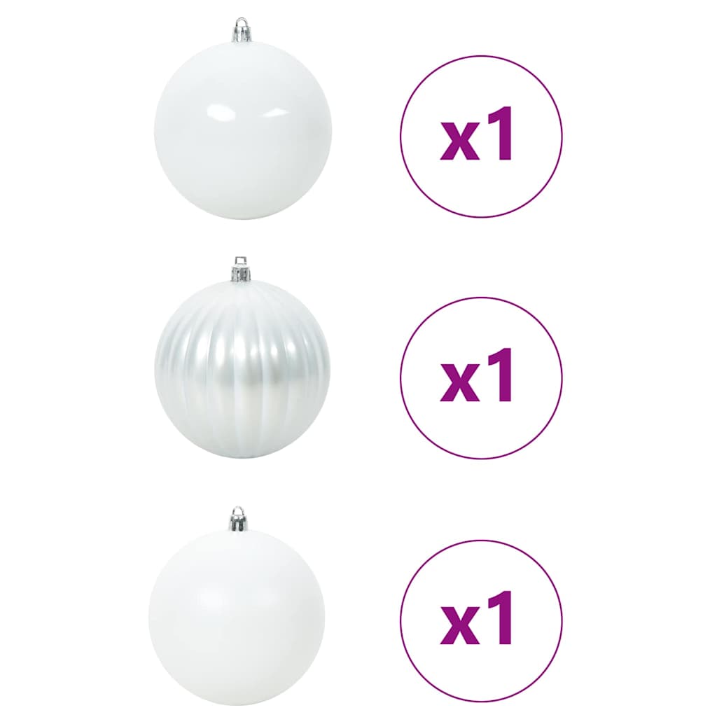 Set di palline di Natale XXL 3 pcs Bianco Plastica