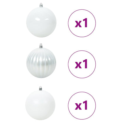 Set di palline di Natale XXL 3 pcs Bianco Plastica