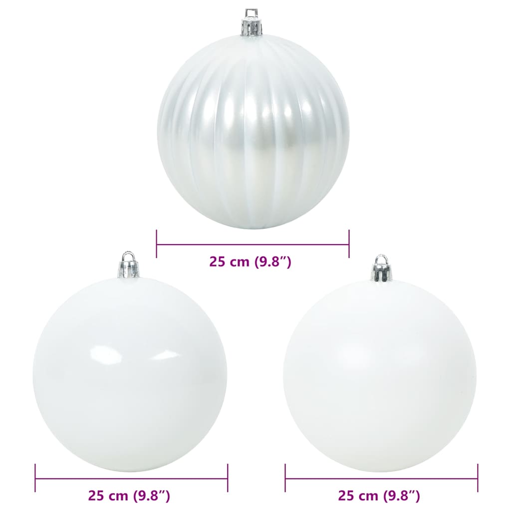 Set di palline di Natale XXL 3 pcs Bianco Plastica