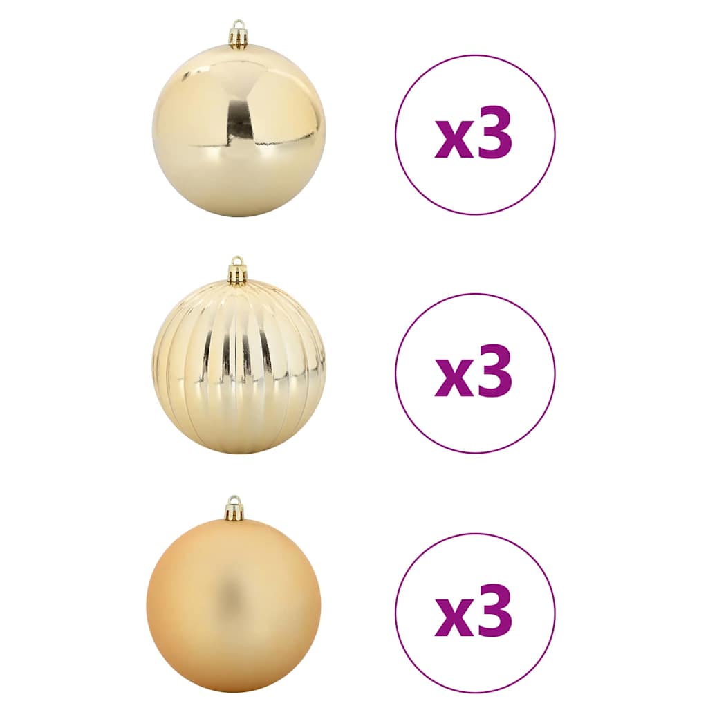 Set di palline di Natale XL 9 pcs Oro Plastica