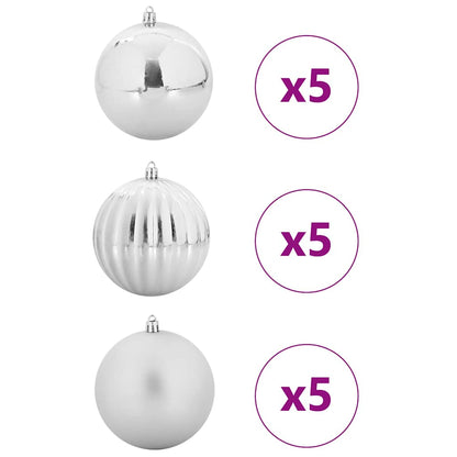 Set di palline di Natale XL 15 pcs Argento Plastica