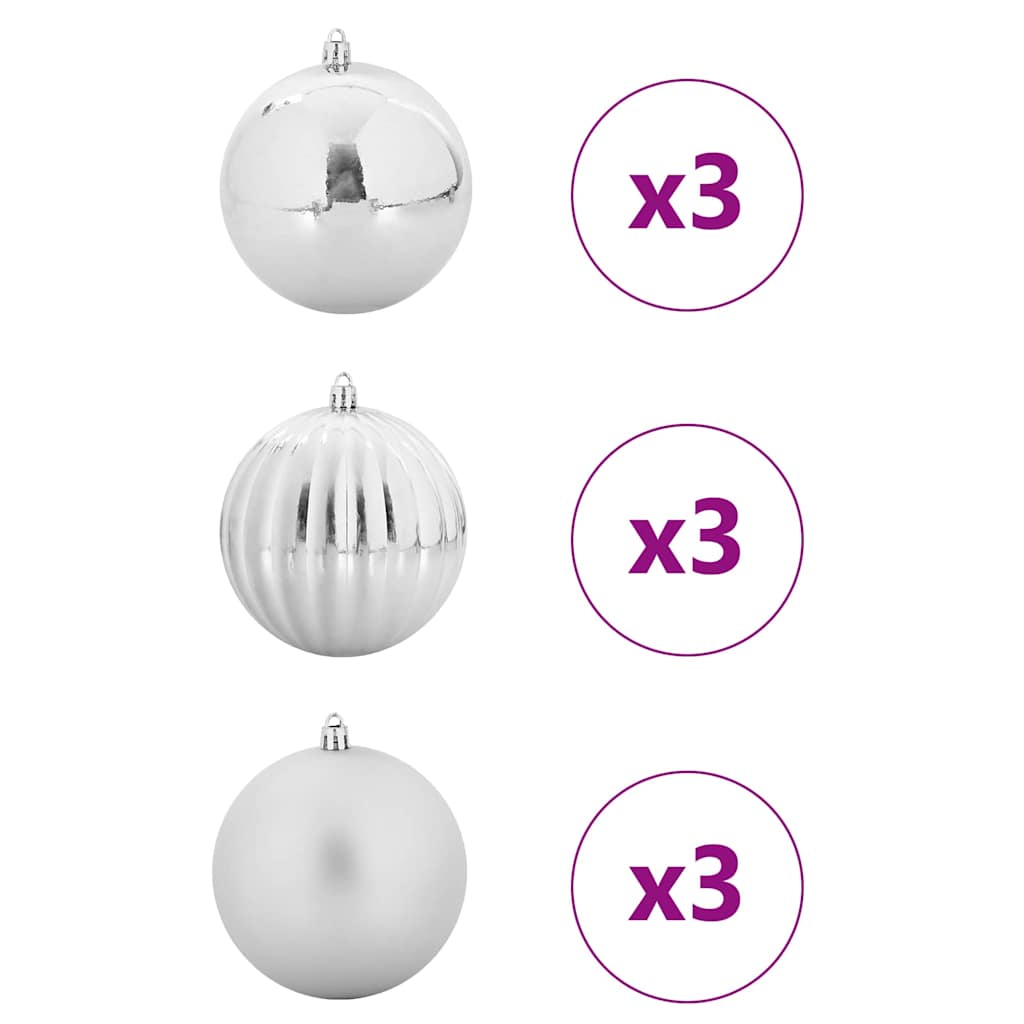 Set di palline di Natale XL 9 pcs Argento Plastica