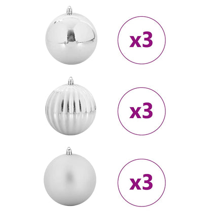 Set di palline di Natale XL 9 pcs Argento Plastica
