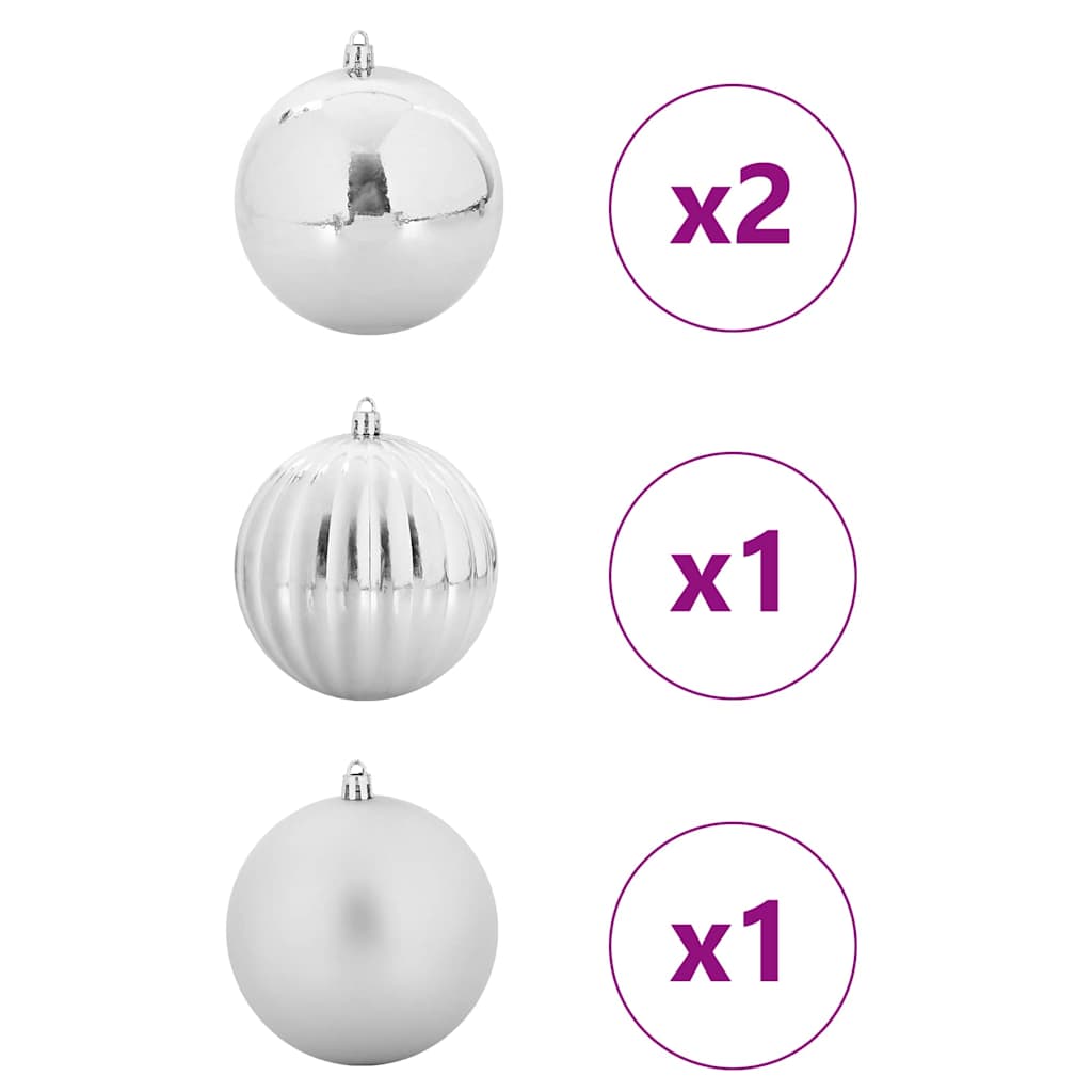 Set di palline di Natale XXL 4 pcs Argento Plastica