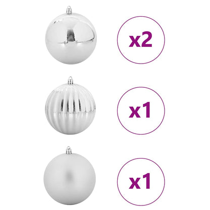 Set di palline di Natale XXL 4 pcs Argento Plastica