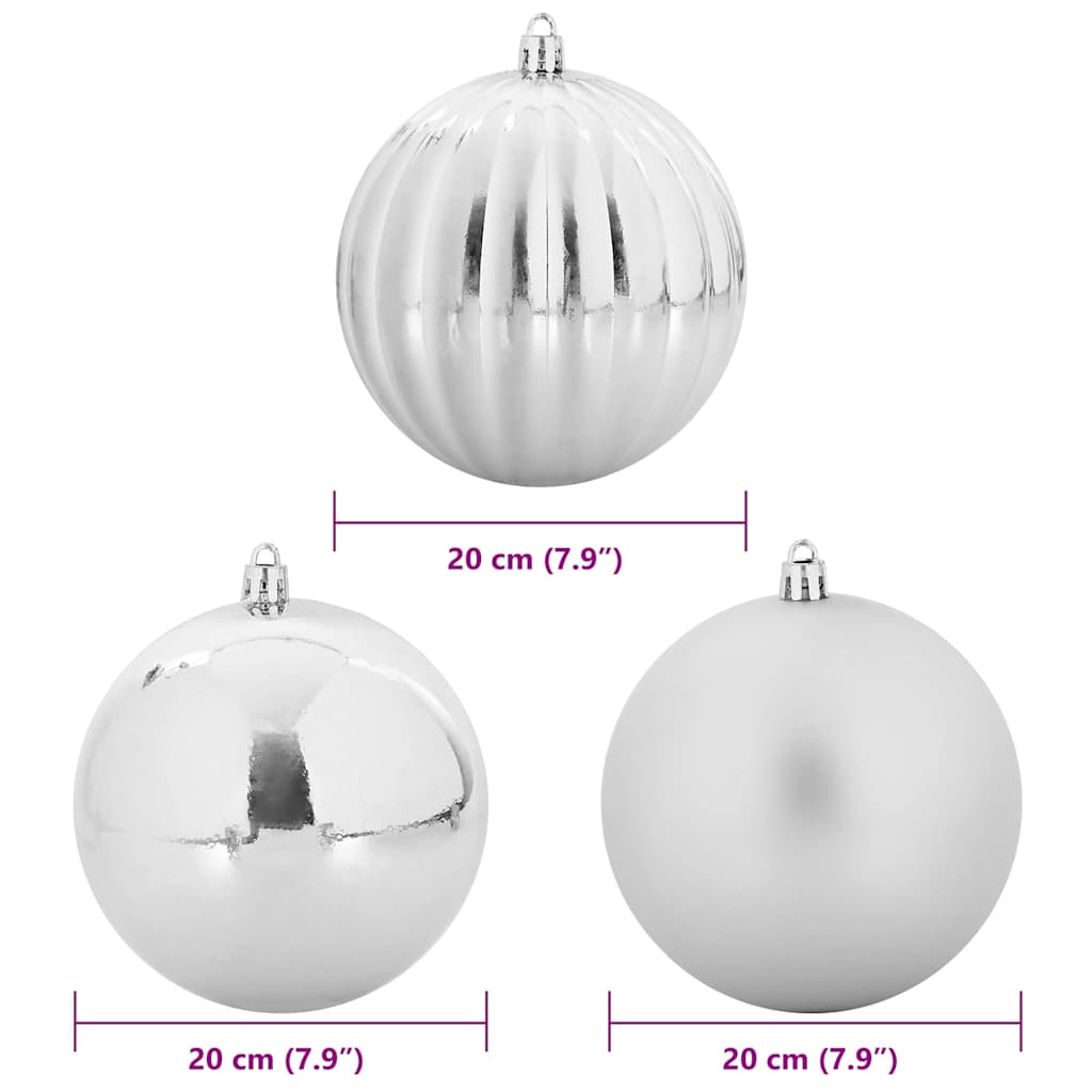Set di palline di Natale XXL 4 pcs Argento Plastica