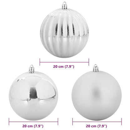 Set di palline di Natale XXL 4 pcs Argento Plastica