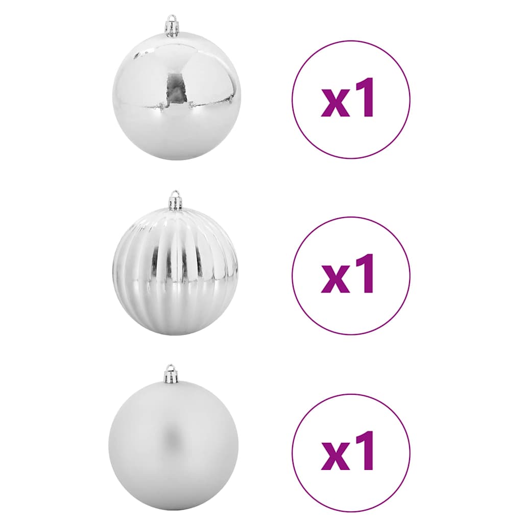 Set di palline di Natale XXL 3 pcs Argento Plastica