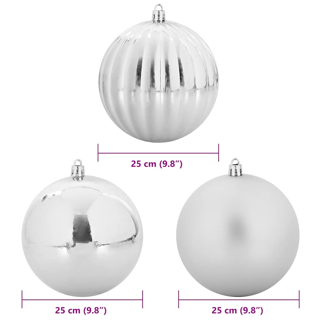 Set di palline di Natale XXL 3 pcs Argento Plastica