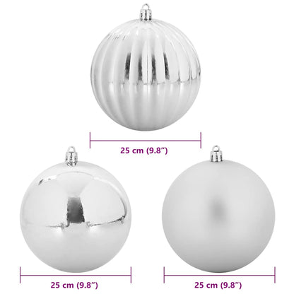 Set di palline di Natale XXL 3 pcs Argento Plastica