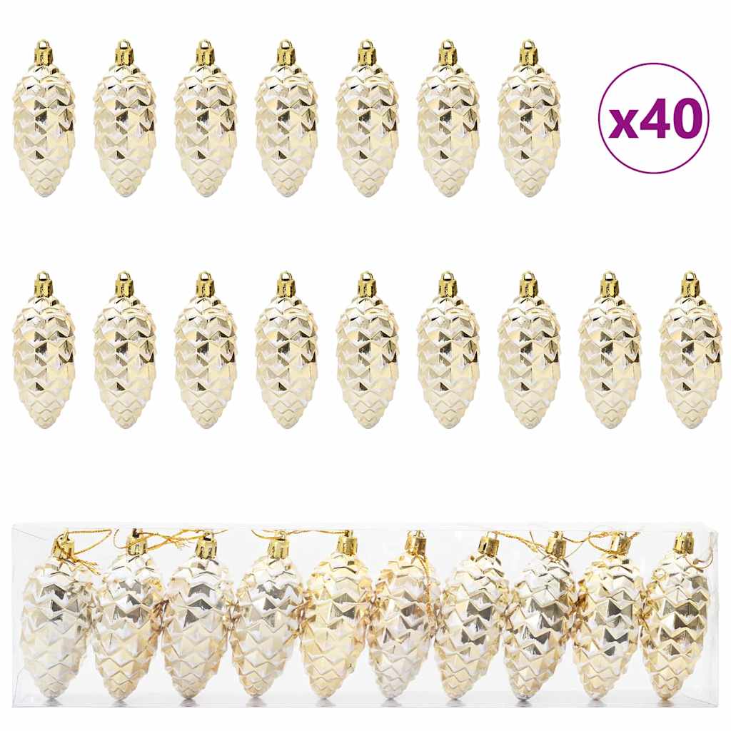 Palla di pino di Natale 40 pcs Oro Plastica