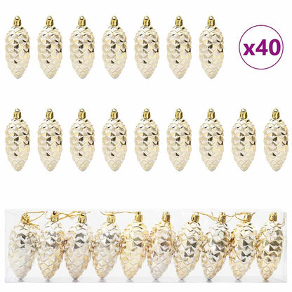 Palla di pino di Natale 40 pcs Oro Plastica