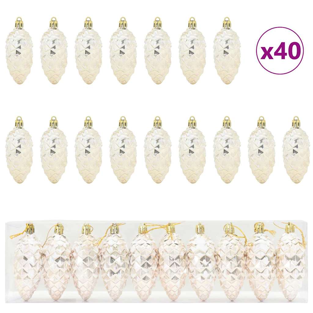Palla di pino di Natale 40 pcs Champagne Plastica