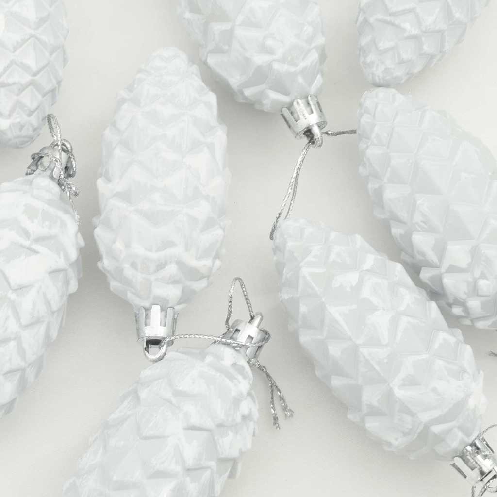 Palla di pino di Natale 40 pcs Bianco Plastica