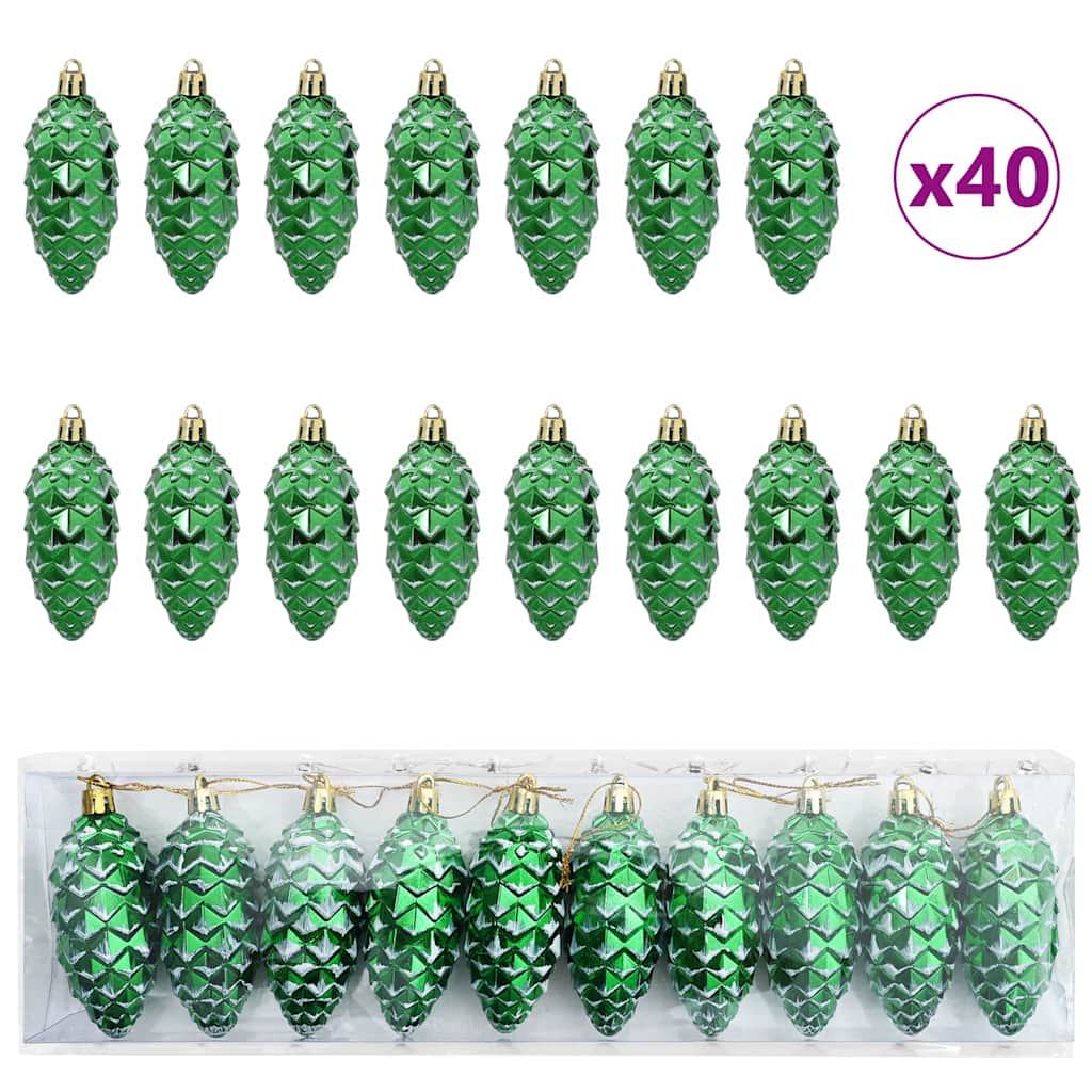 Palla di pino di Natale 40 pcs Verde Plastica