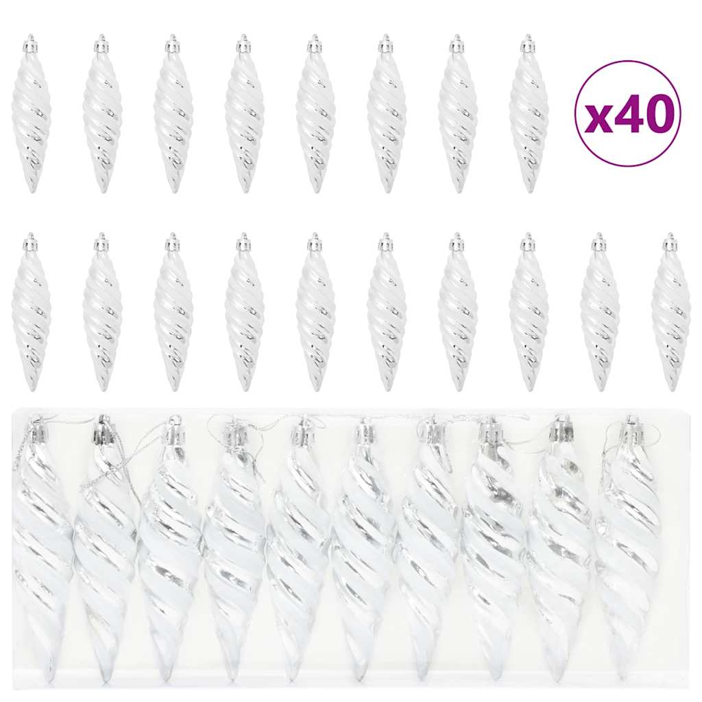 Palla a spirale di Natale 40 pcs Argento Plastica