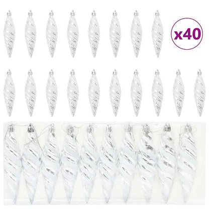 Palla a spirale di Natale 40 pcs Argento Plastica