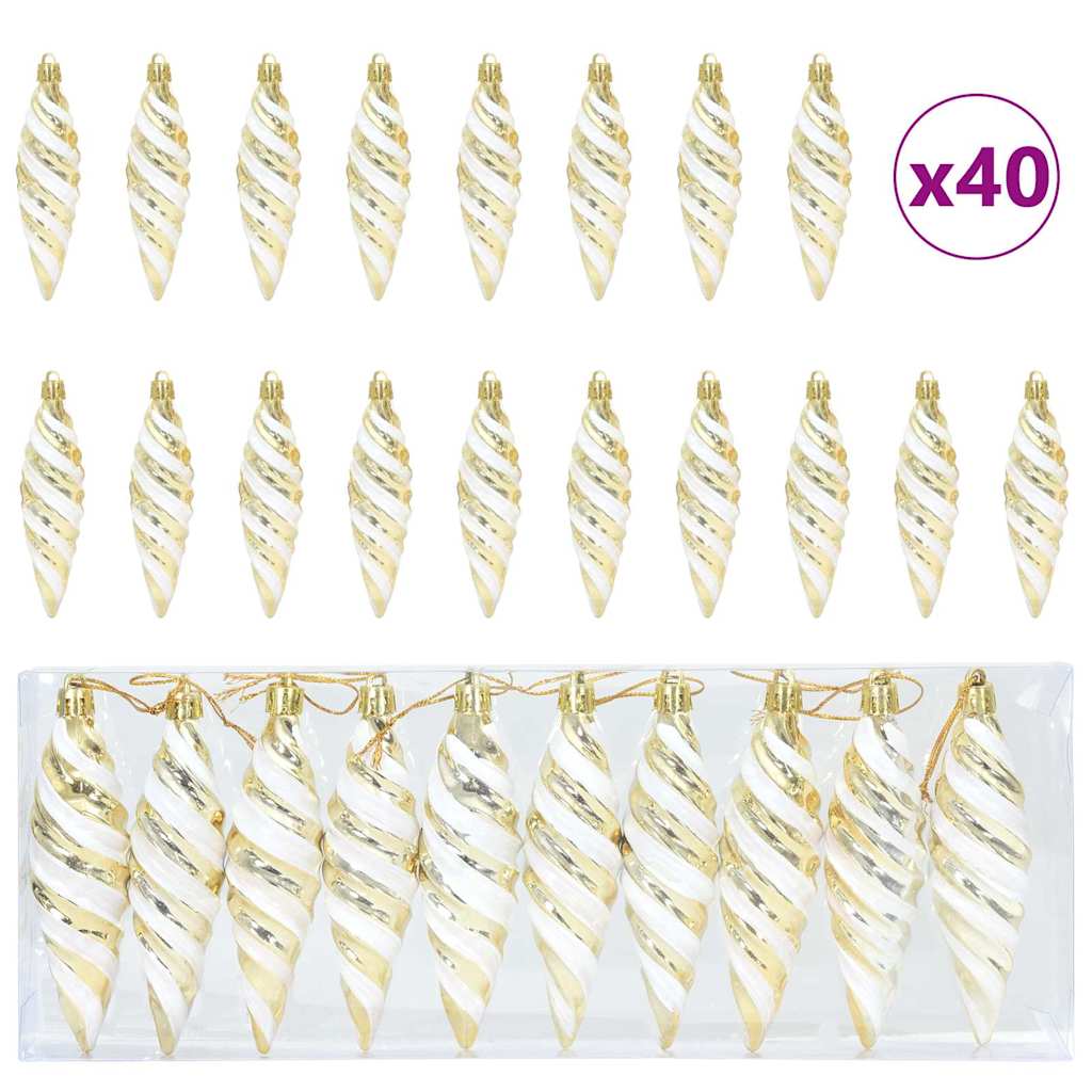 Palla a spirale di Natale 40 pcs Oro Plastica